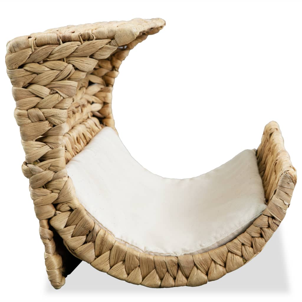 Cat Bed with Cushion Water Hyacinth 35x18x18 cm