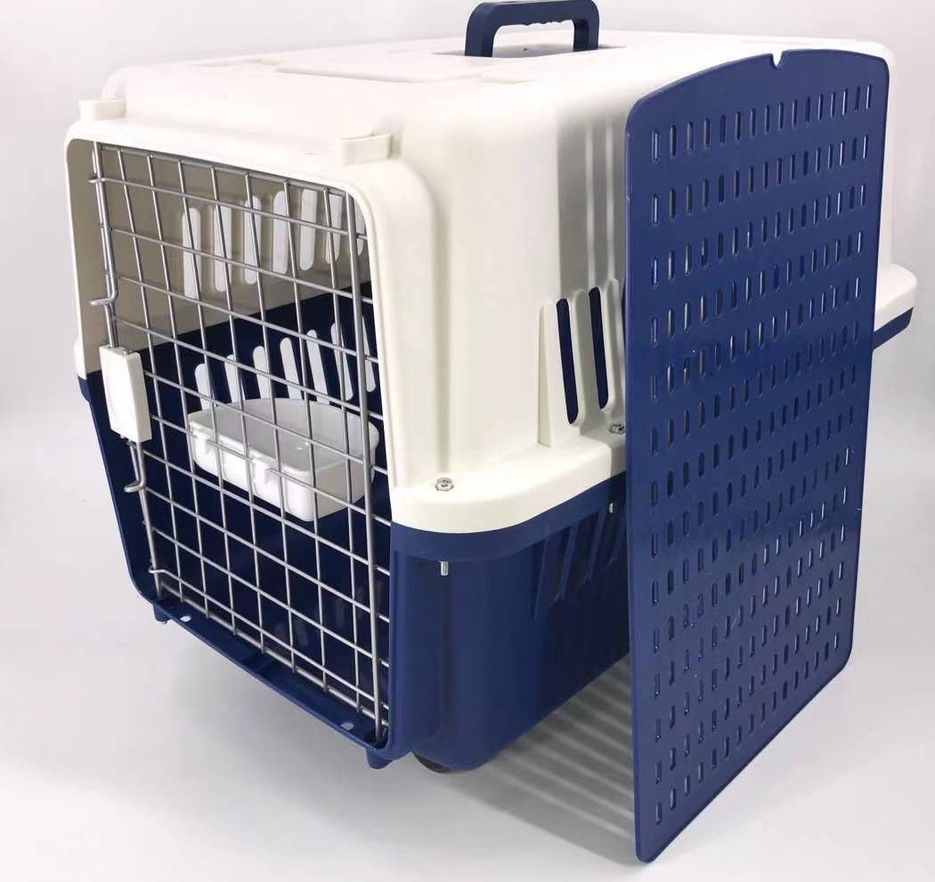 YES4PETS XL Dog Puppy Cat Crate Pet Rabbit Parrot Airline Carrier Cage W Bowl Tray & Wheel 72x53x53cm