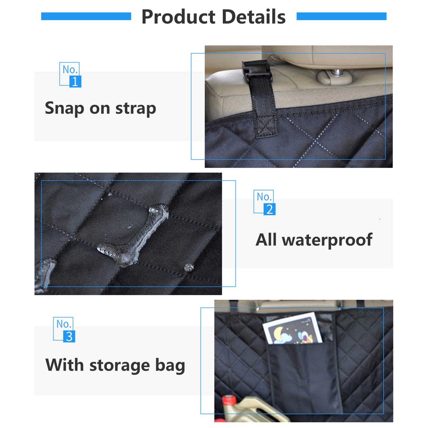 Pet Dog Car Back Seat Cover Anti Dirty Oxford Waterproof Fabric Protector Mat L