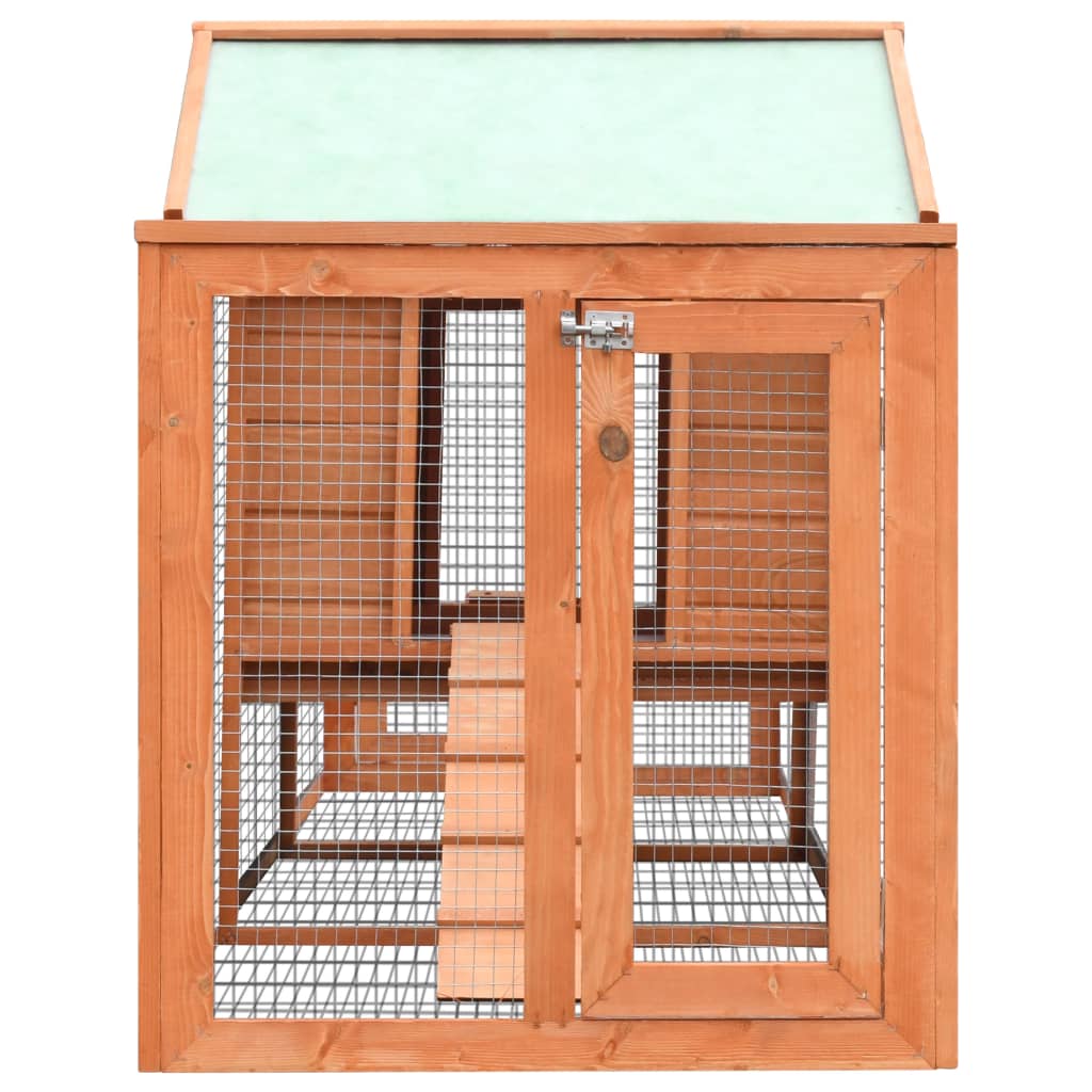 Rabbit Hutch Solid Pine & Fir Wood 310x70x87 cm