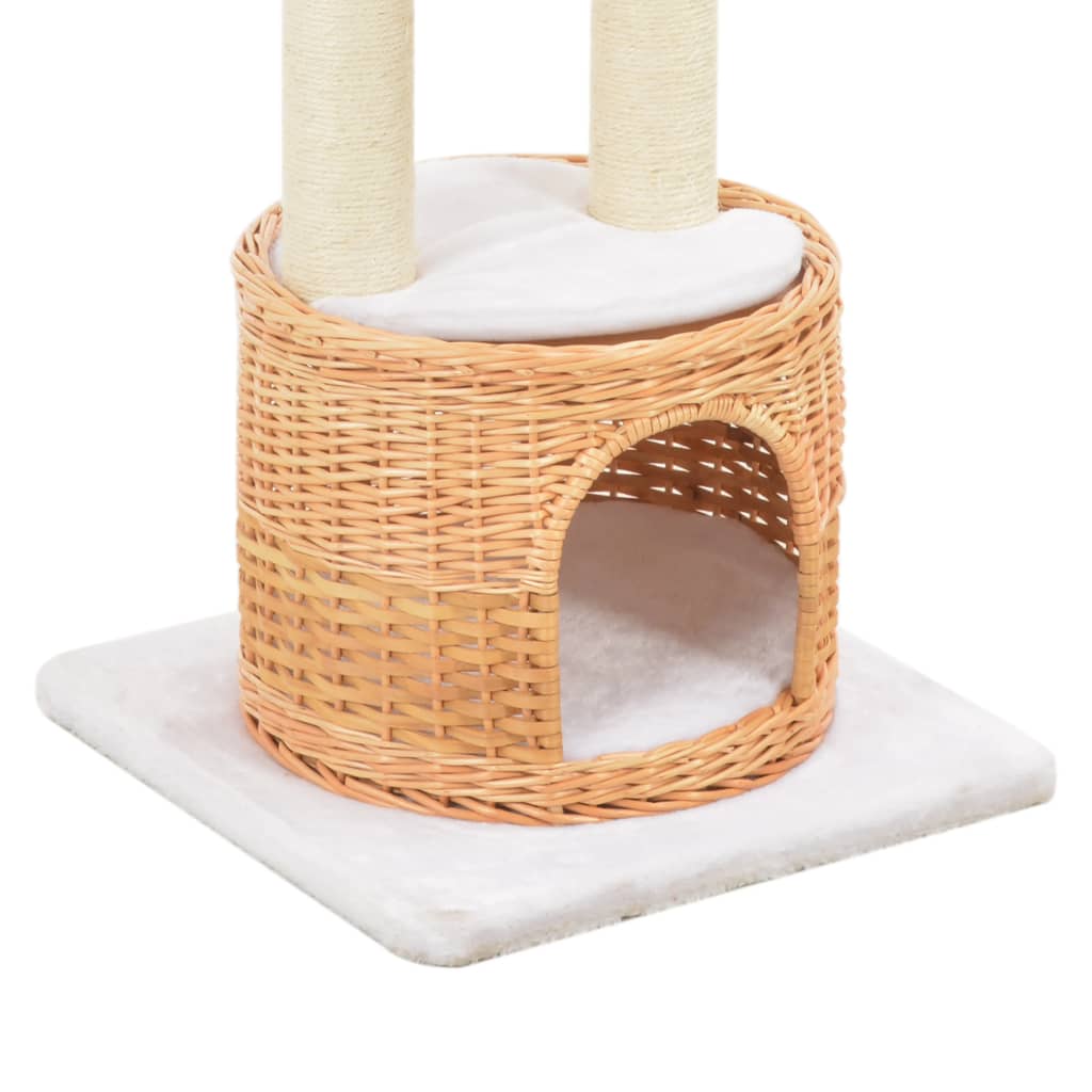 Cat Tree with Sisal Scratching Post Natural Willow Wood