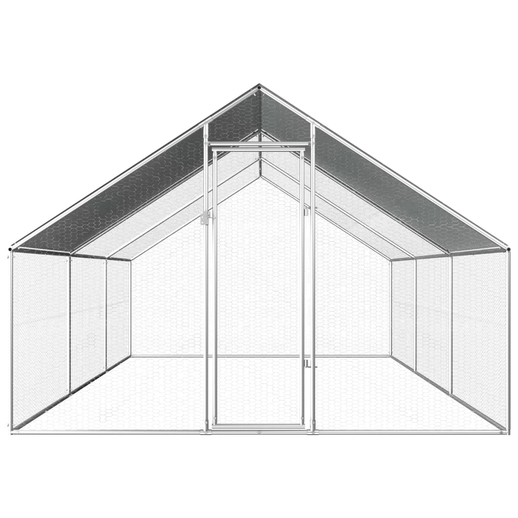 Outdoor Chicken Cage 2.75x6x1.92 m Galvanised Steel