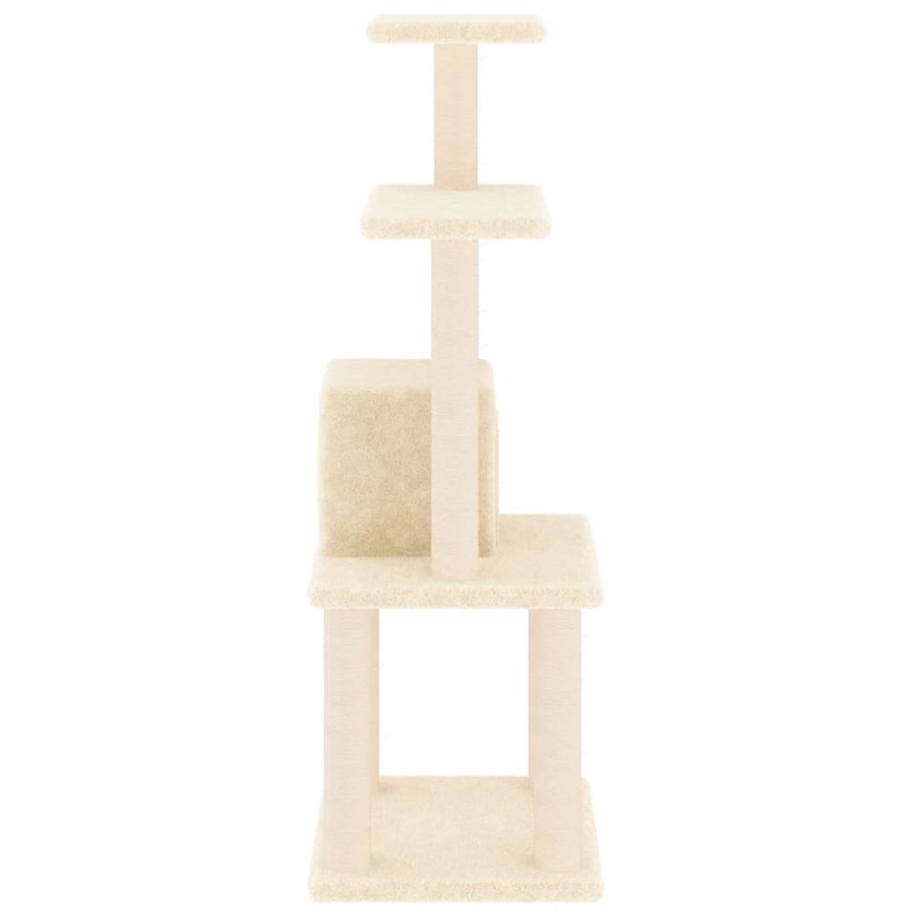 Cat Tree with Sisal Scratching Posts Cream 105 cm