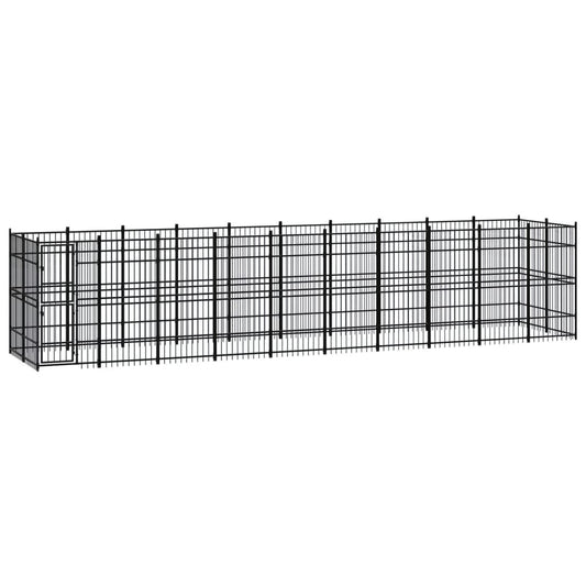 Outdoor Dog Kennel Steel 18.43 m²