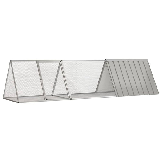 Rabbit Cage Grey 302.5x80.5x71 cm Galvanised Steel