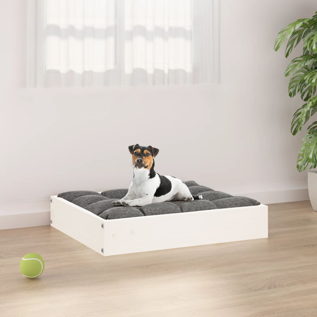 Dog Bed White 51.5x44x9 cm Solid Wood Pine