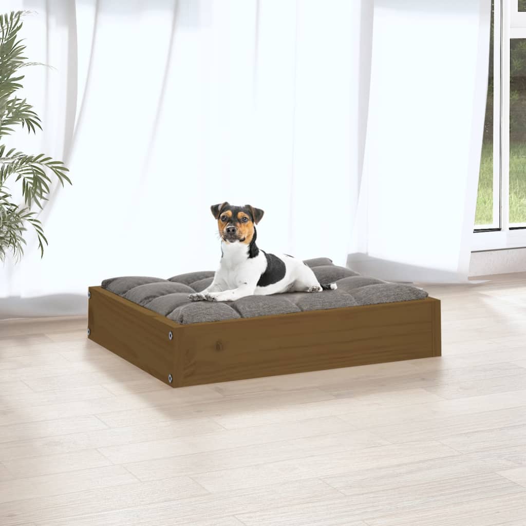 Dog Bed Honey Brown 51.5x44x9 cm Solid Wood Pine