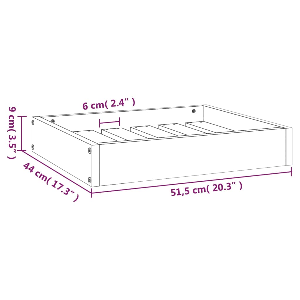 Dog Bed Honey Brown 51.5x44x9 cm Solid Wood Pine