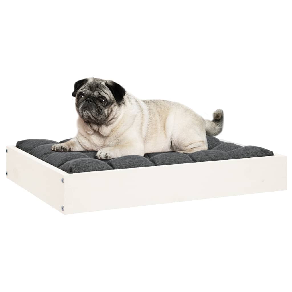 Dog Bed White 61.5x49x9 cm Solid Wood Pine