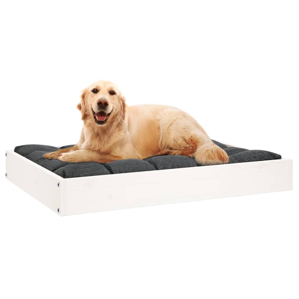 Dog Bed White 71.5x54x9 cm Solid Wood Pine