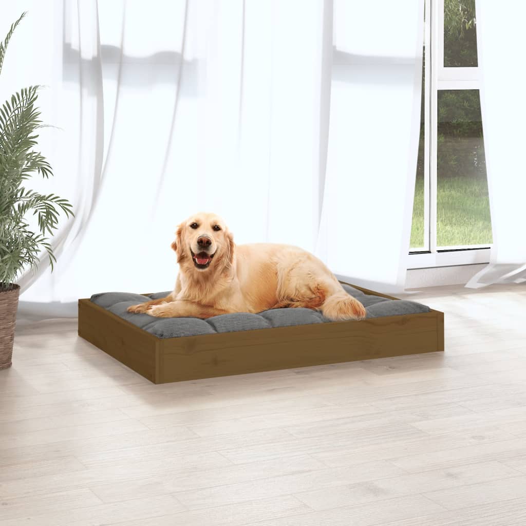 Dog Bed Honey Brown 71.5x54x9 cm Solid Wood Pine