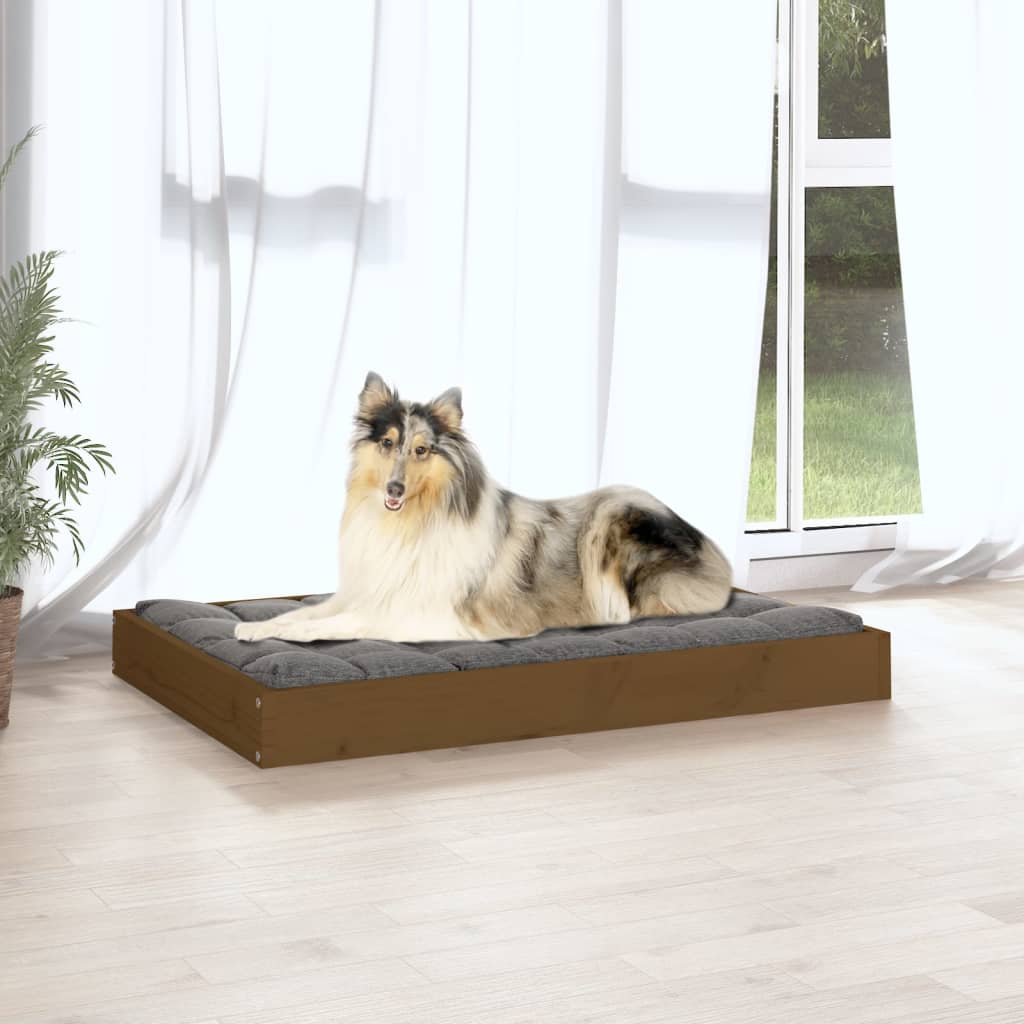 Dog Bed Honey Brown 91.5x64x9 cm Solid Wood Pine