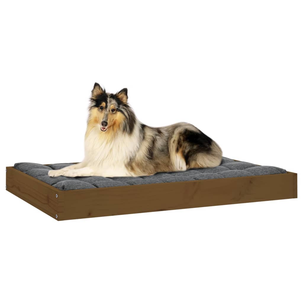 Dog Bed Honey Brown 91.5x64x9 cm Solid Wood Pine