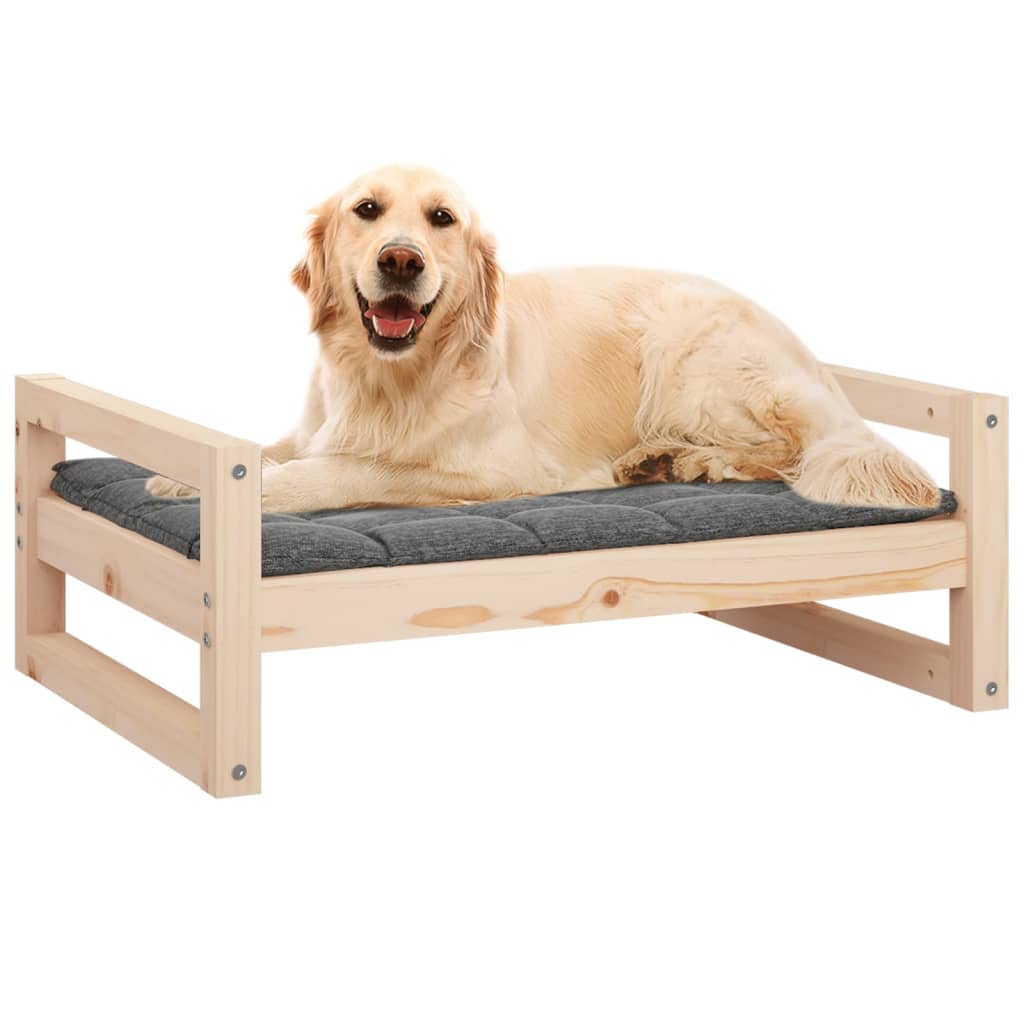 Dog Bed 75.5x55.5x28 cm Solid Pine Wood