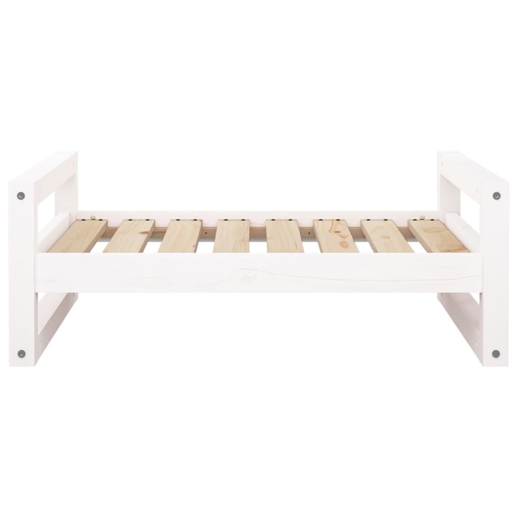 Dog Bed White 75.5x55.5x28 cm Solid Pine Wood