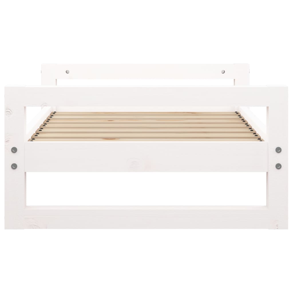 Dog Bed White 75.5x55.5x28 cm Solid Pine Wood