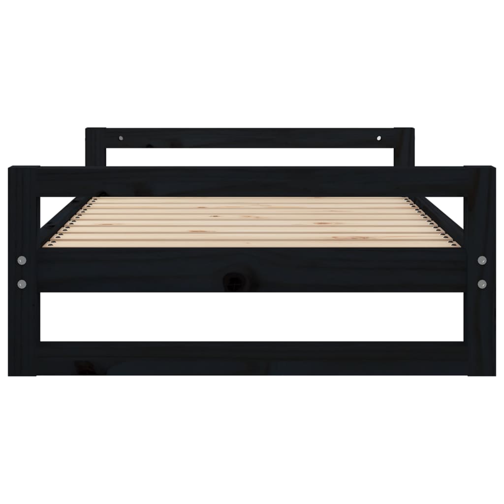 Dog Bed Black 95.5x65.5x28 cm Solid Pine Wood