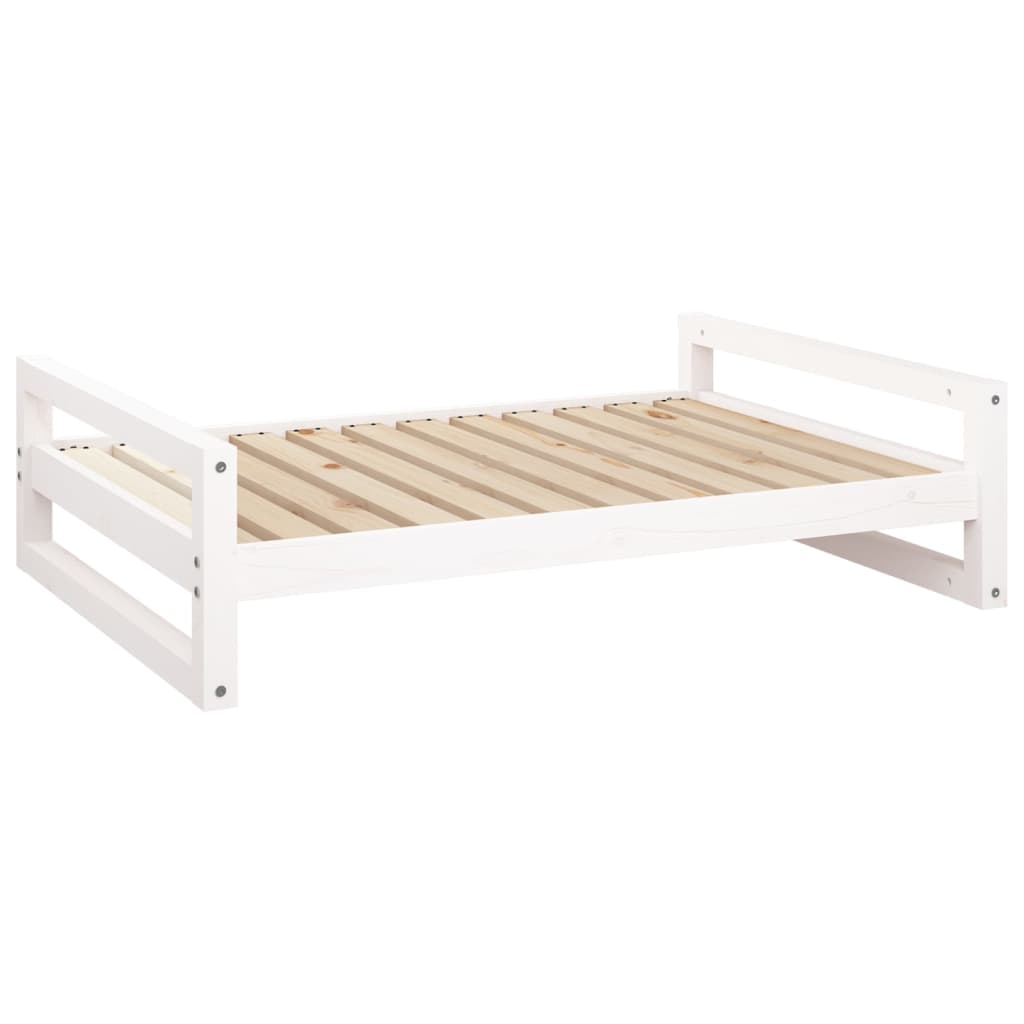 Dog Bed White 105.5x75.5x28 cm Solid Pine Wood