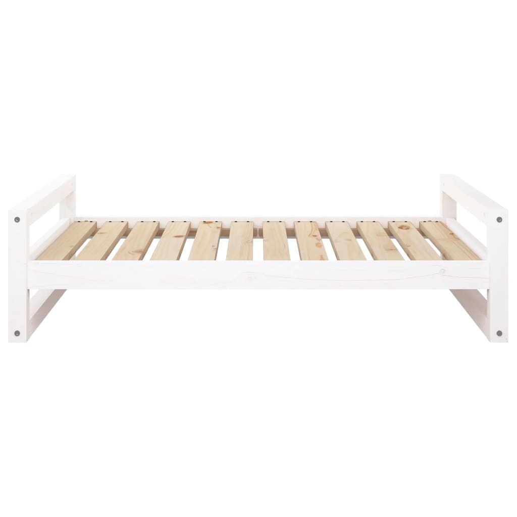 Dog Bed White 105.5x75.5x28 cm Solid Pine Wood