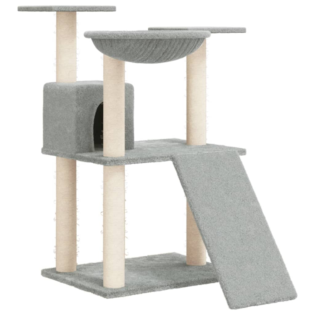 Cat Tree with Sisal Scratching Posts Light Grey 83 cm