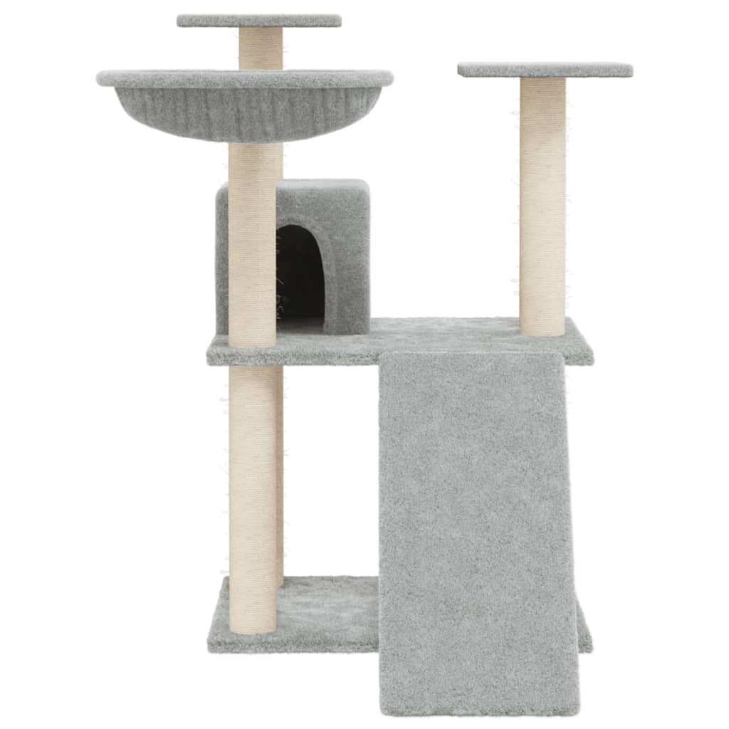 Cat Tree with Sisal Scratching Posts Light Grey 83 cm