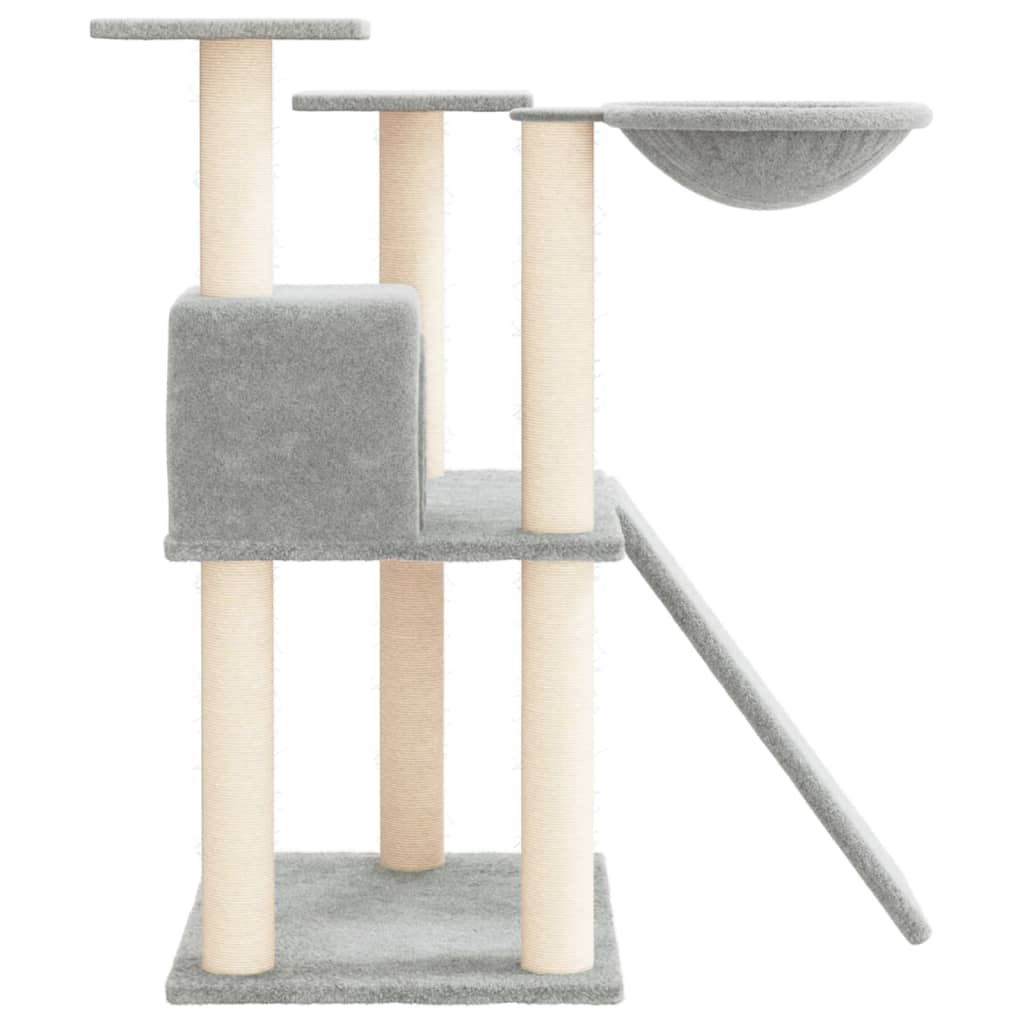 Cat Tree with Sisal Scratching Posts Light Grey 83 cm