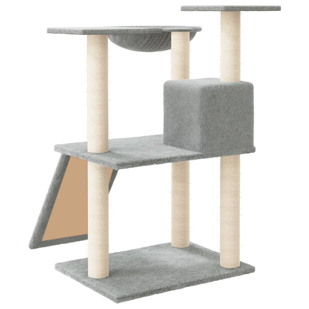 Cat Tree with Sisal Scratching Posts Light Grey 83 cm