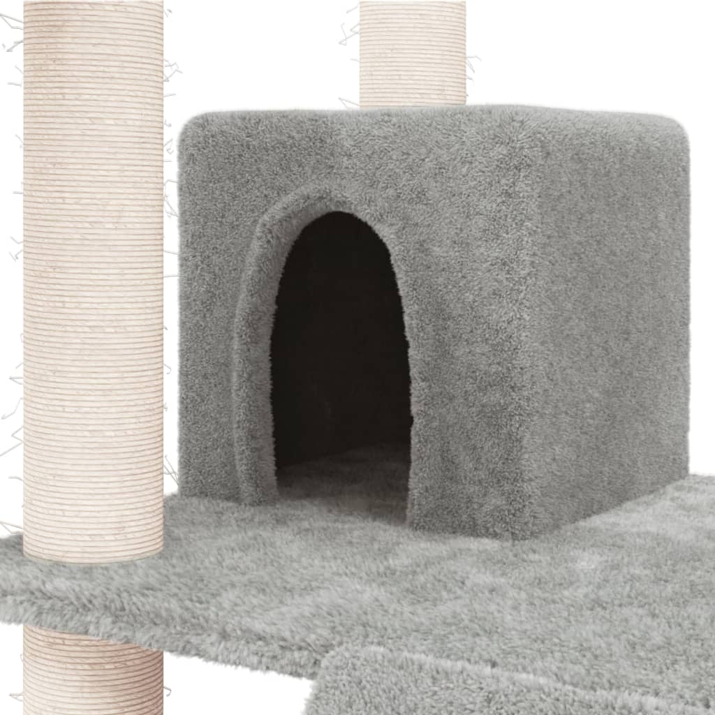 Cat Tree with Sisal Scratching Posts Light Grey 83 cm