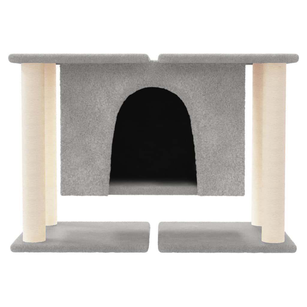 Cat Tree with Sisal Scratching Posts Light Grey 50 cm