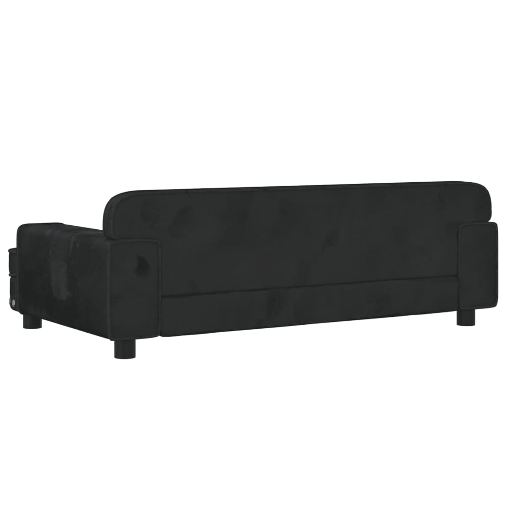 Dog Bed Black 90x53x30 cm Velvet