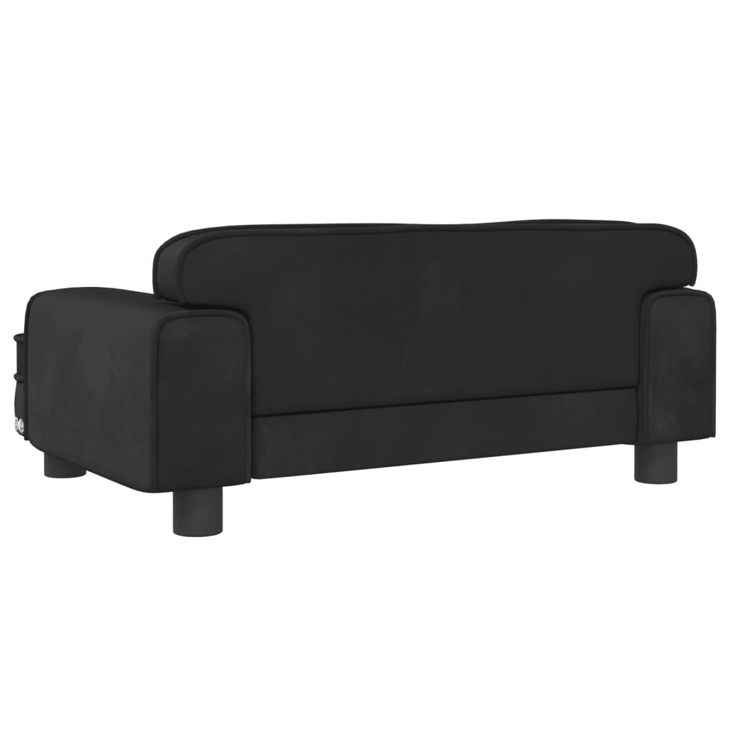 Dog Bed Black 70x45x30 cm Velvet