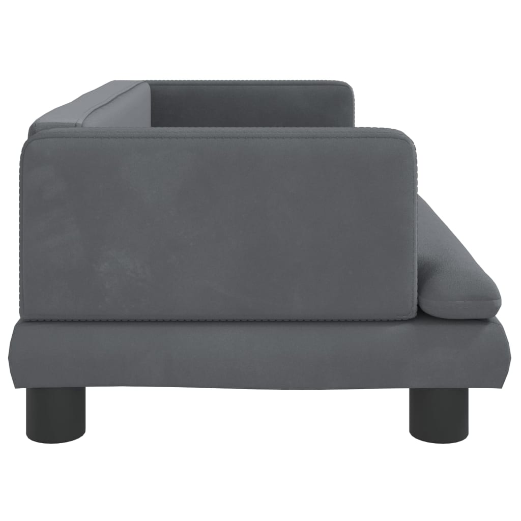 Dog Bed Dark Grey 80x45x30 cm Velvet