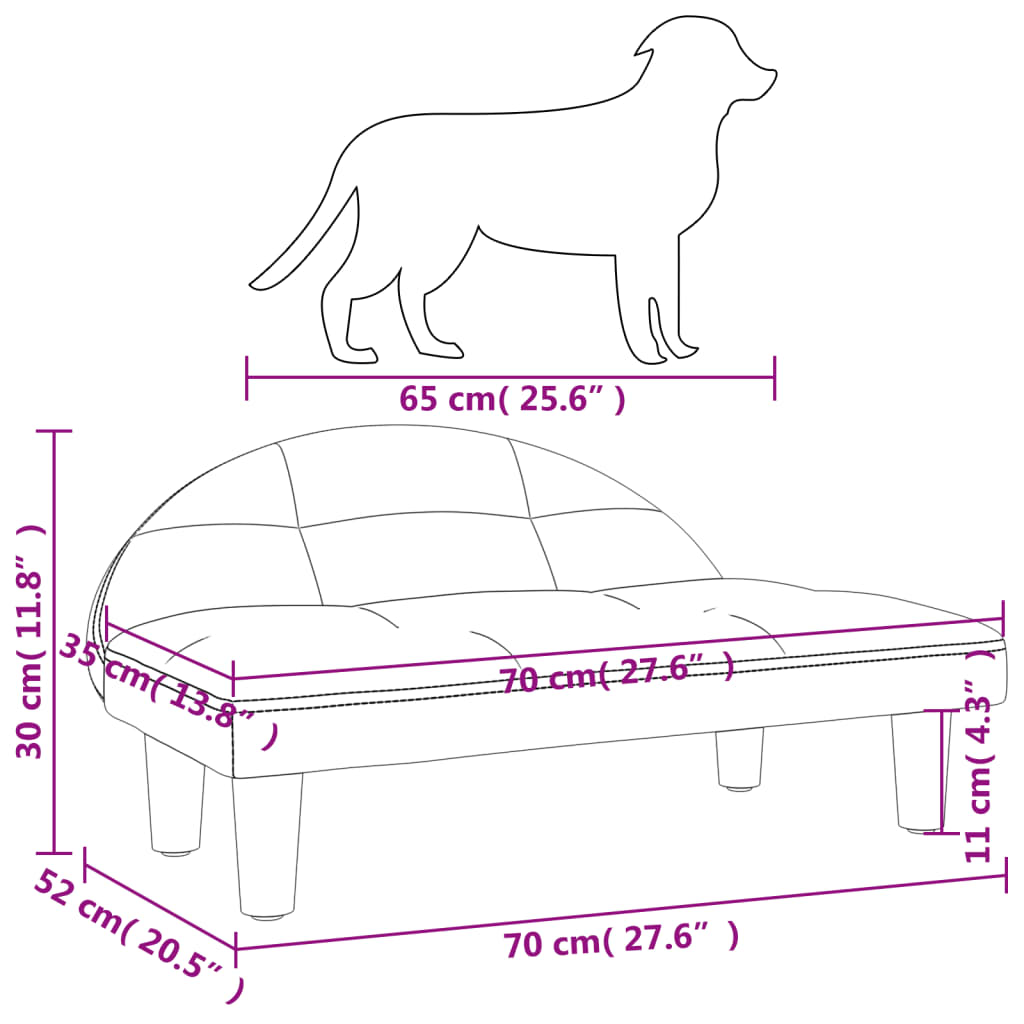 Dog Bed Light Grey 70x52x30 cm Fabric