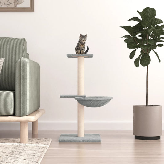 Cat Tree with Sisal Scratching Posts Light Grey 72 cm