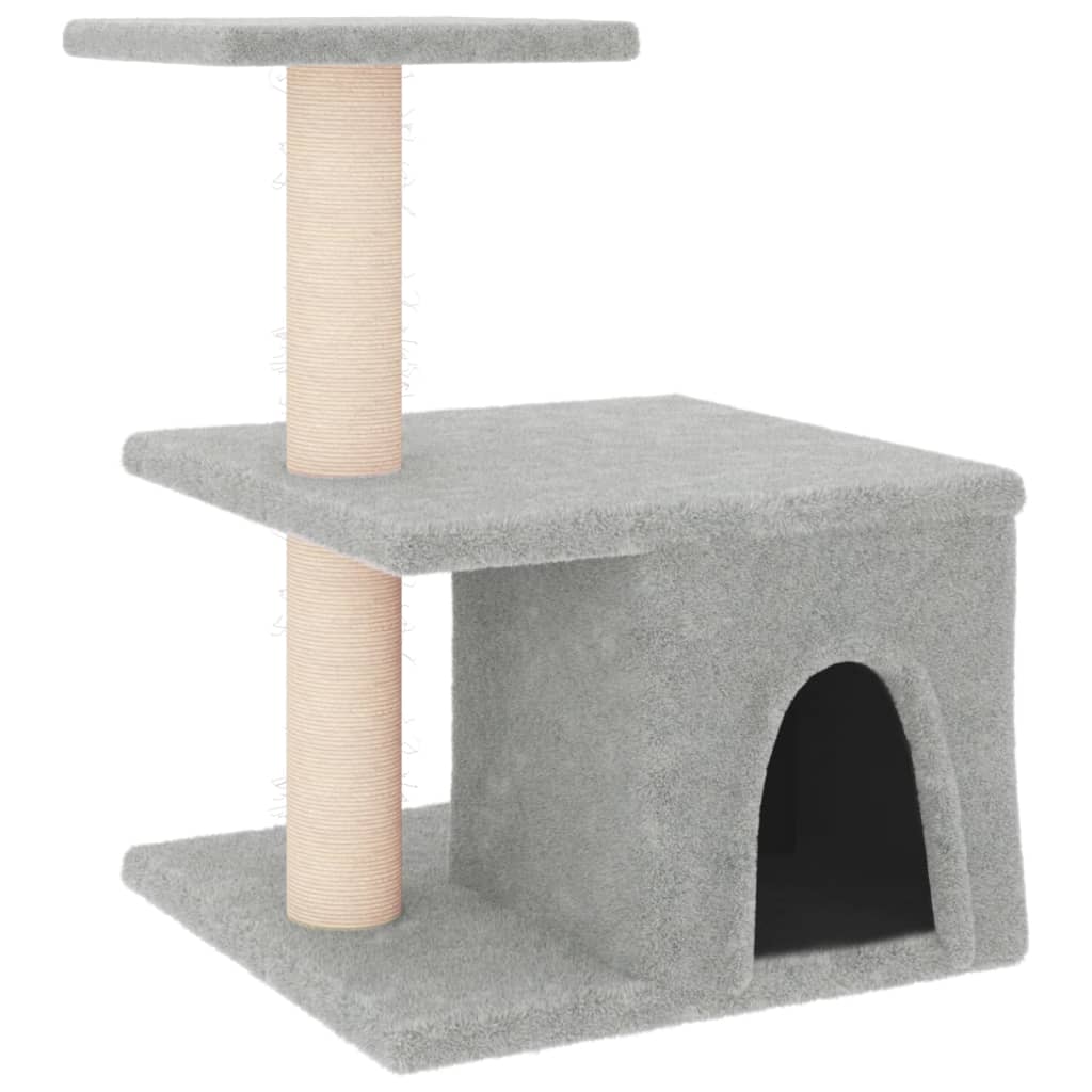 Cat Tree with Sisal Scratching Posts Light Grey 48 cm