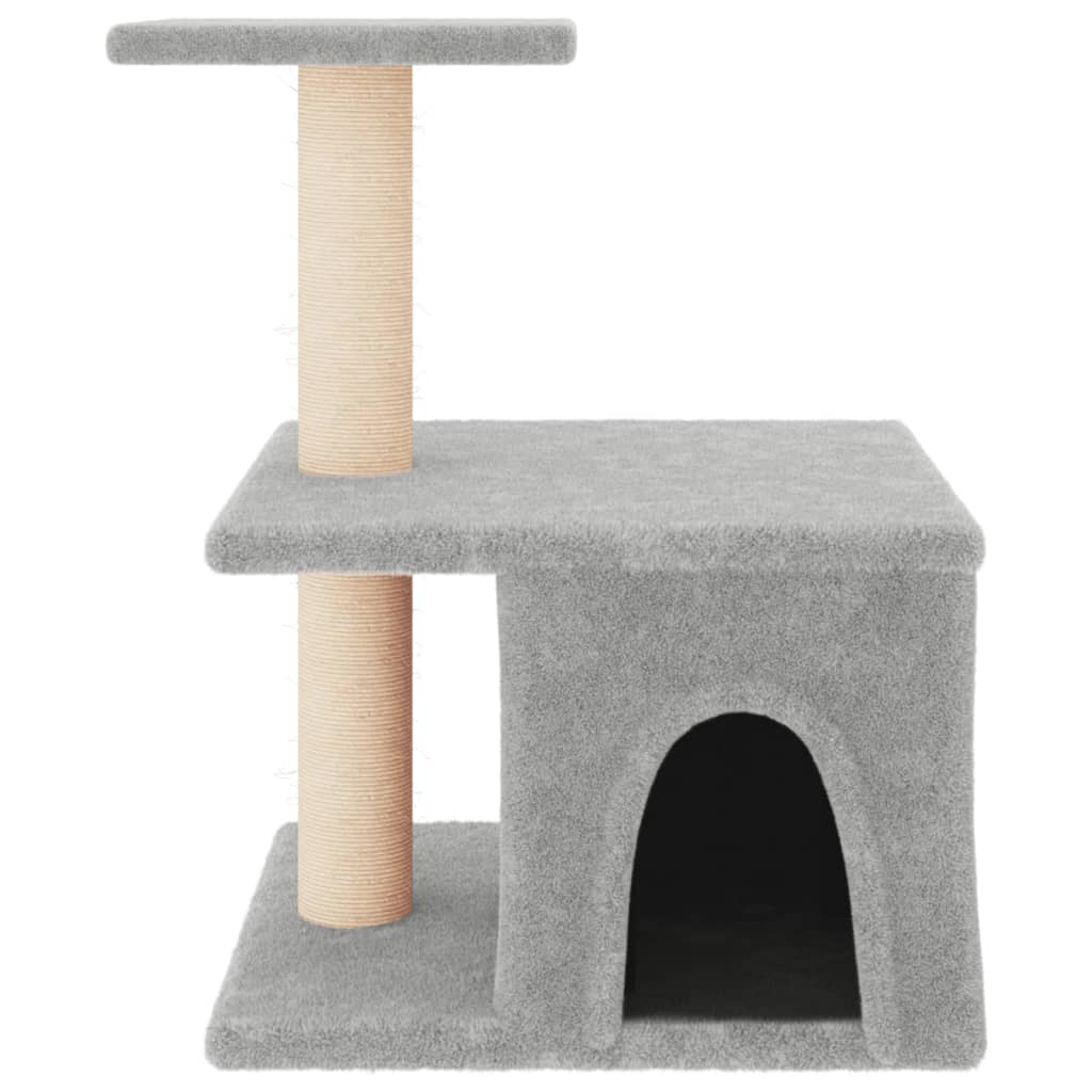 Cat Tree with Sisal Scratching Posts Light Grey 48 cm