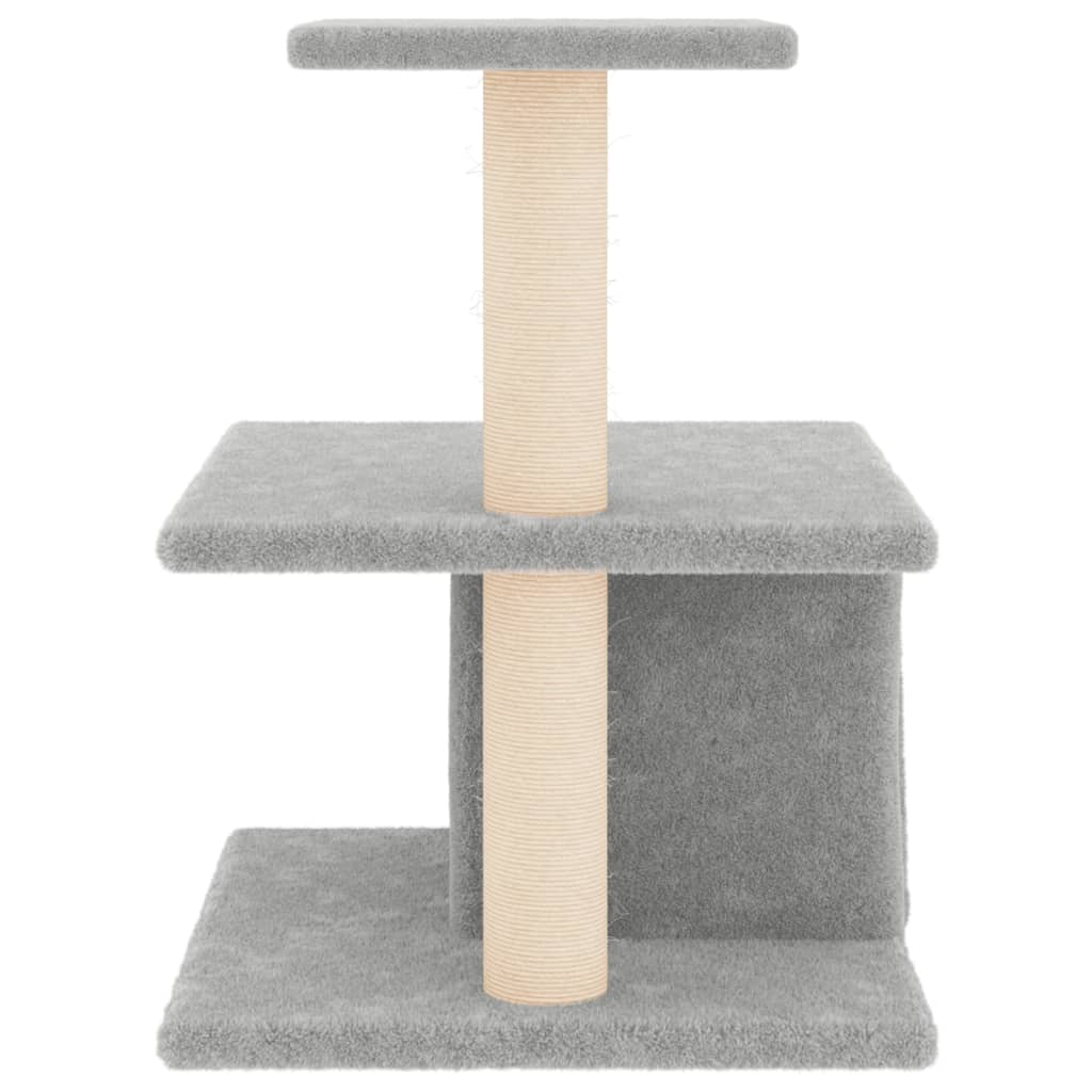 Cat Tree with Sisal Scratching Posts Light Grey 48 cm