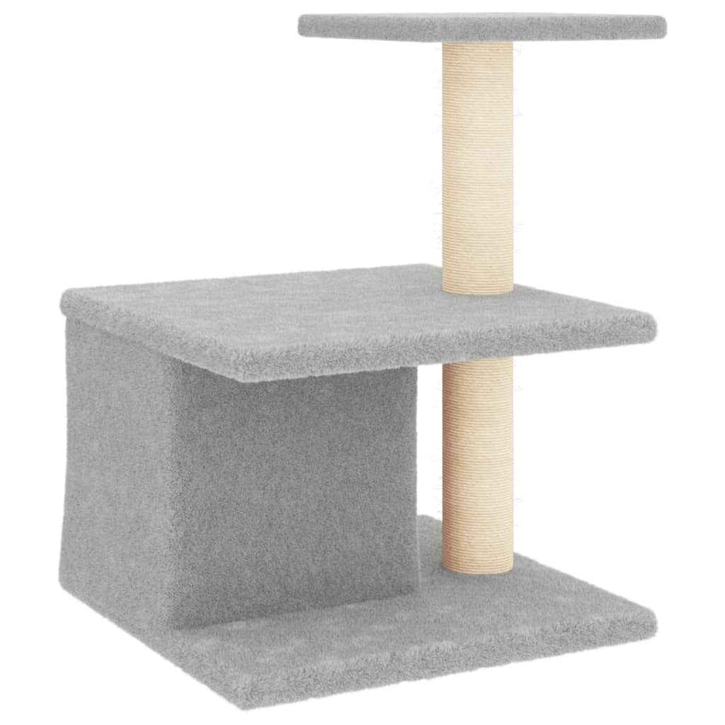 Cat Tree with Sisal Scratching Posts Light Grey 48 cm