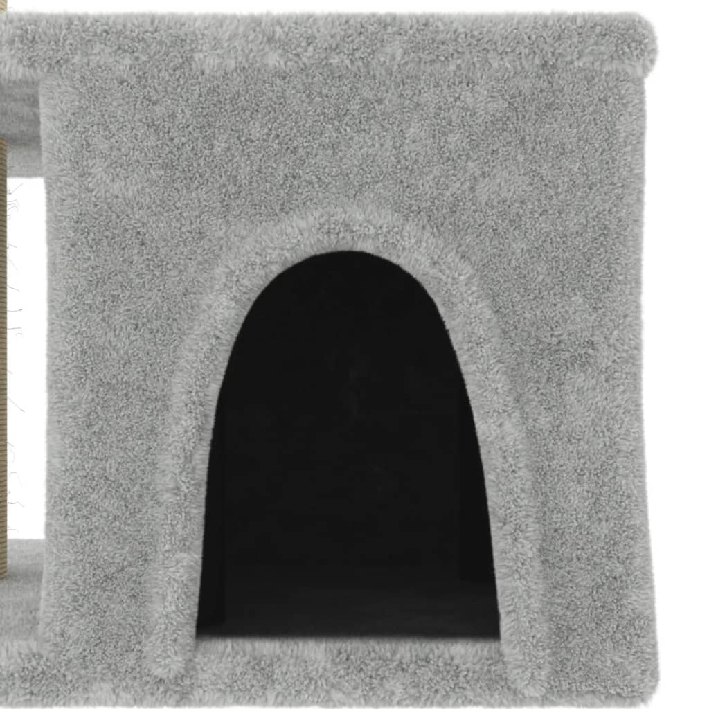 Cat Tree with Sisal Scratching Posts Light Grey 48 cm