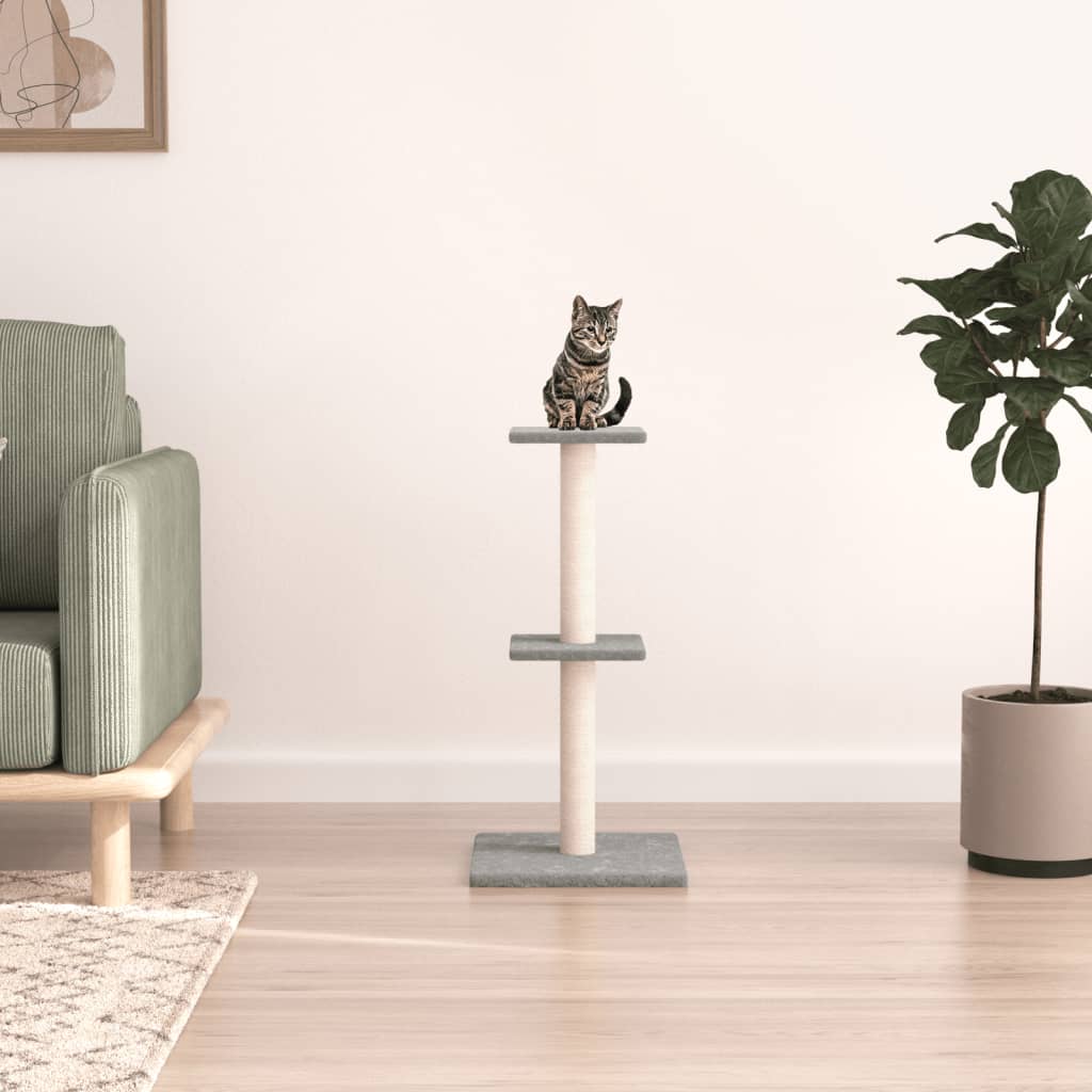 Cat Tree with Sisal Scratching Posts Light Grey 73 cm