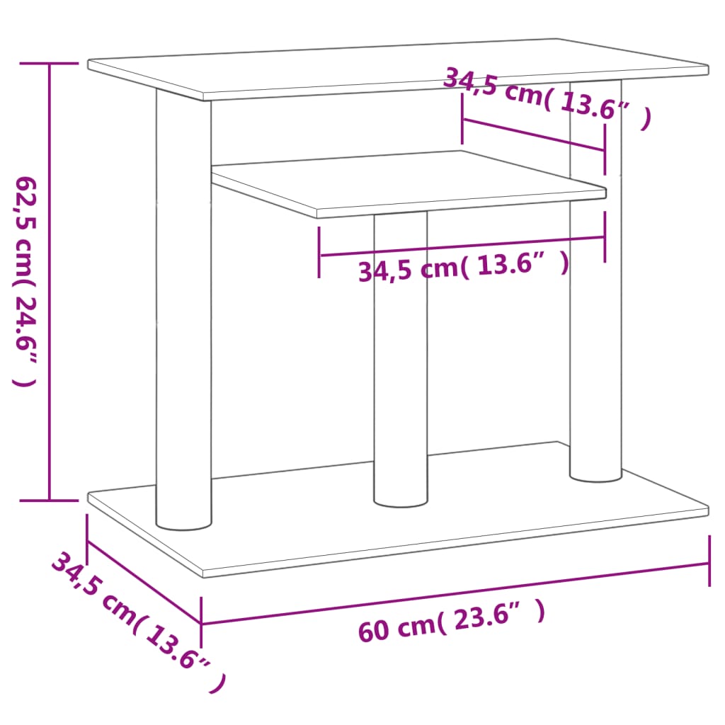 Cat Scratching Posts with Platforms Light Grey 62.5 cm