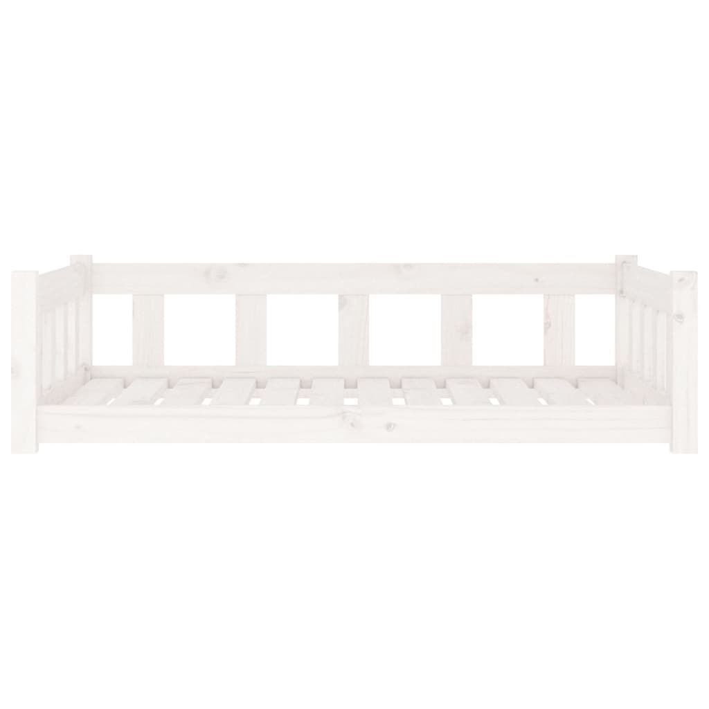 Dog Bed White 105.5x75.5x28 cm Solid Wood Pine