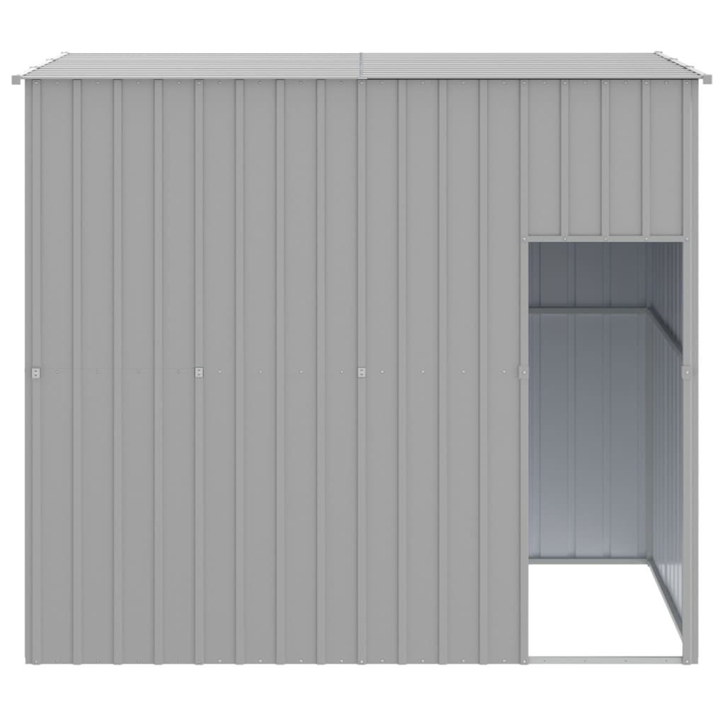 Dog House with Roof Light Grey 214x153x181 cm Galvanised Steel