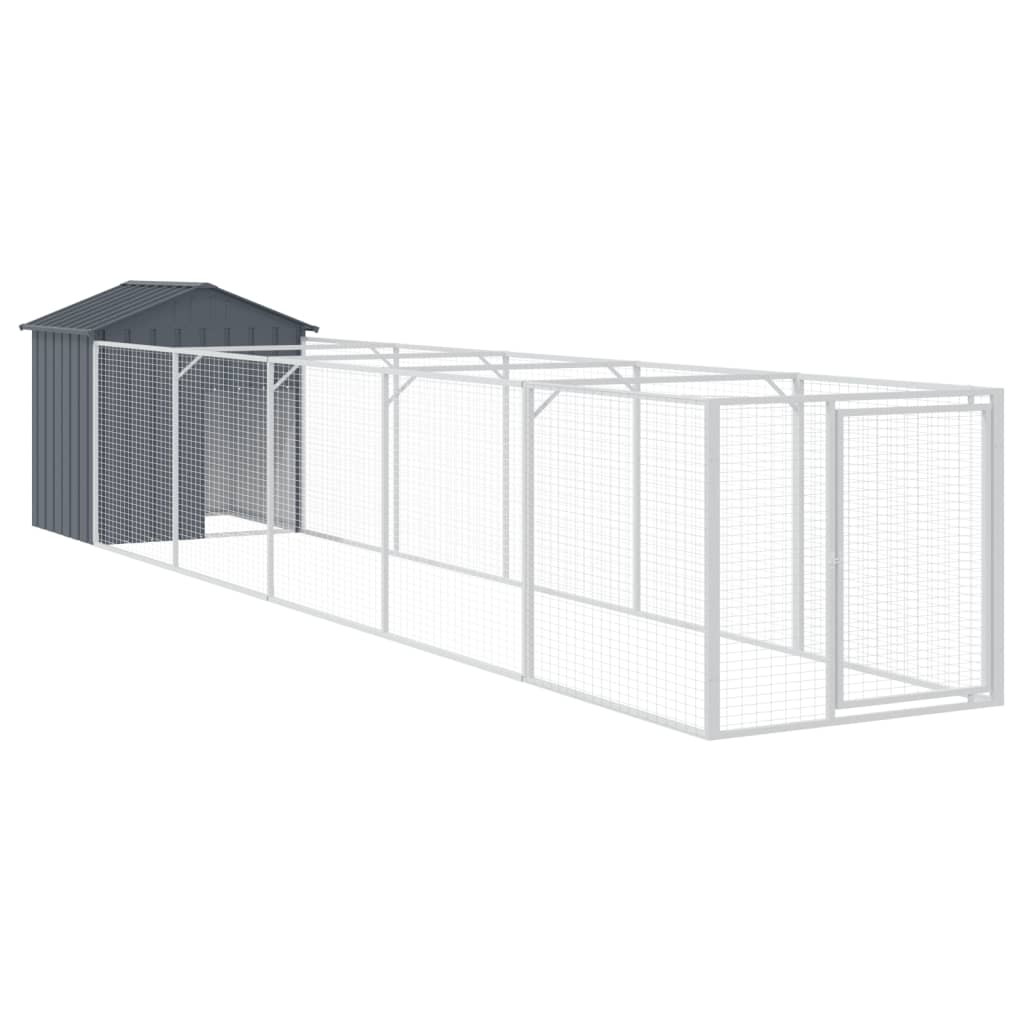 Dog House with Roof Anthracite 117x609x123 cm Galvanised Steel