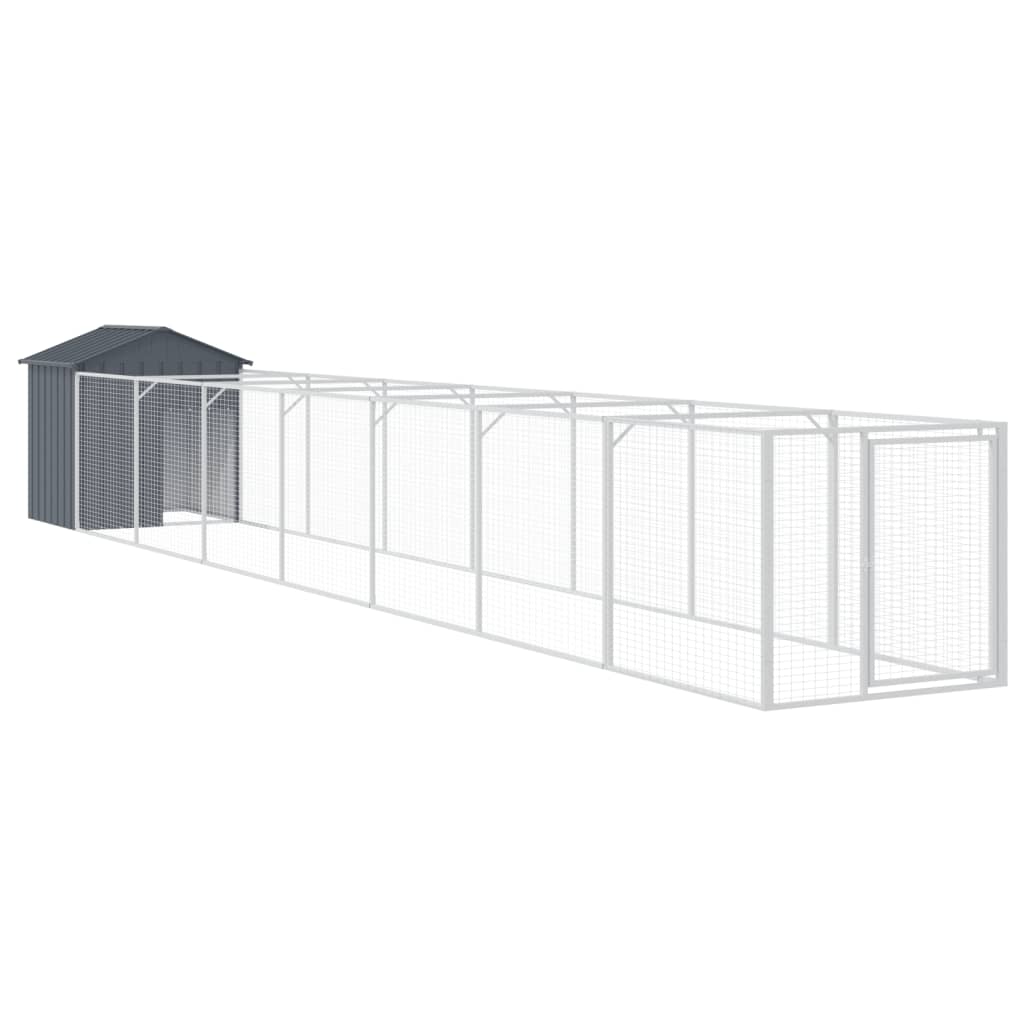 Dog House with Roof Anthracite 117x813x123 cm Galvanised Steel