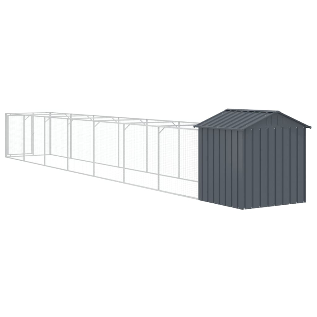 Dog House with Roof Anthracite 117x813x123 cm Galvanised Steel