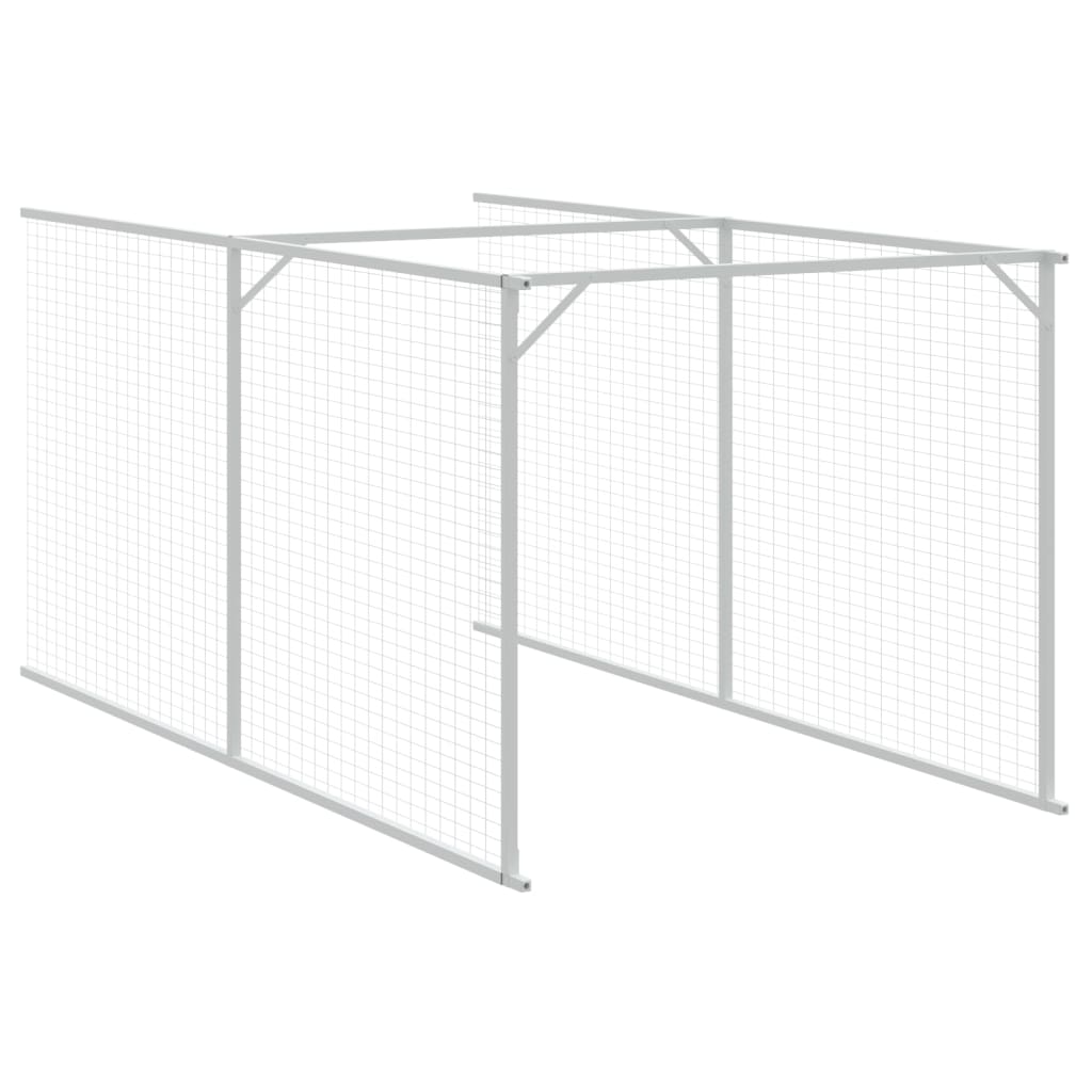 Dog House with Roof Light Grey 117x1017x123 cm Galvanised Steel