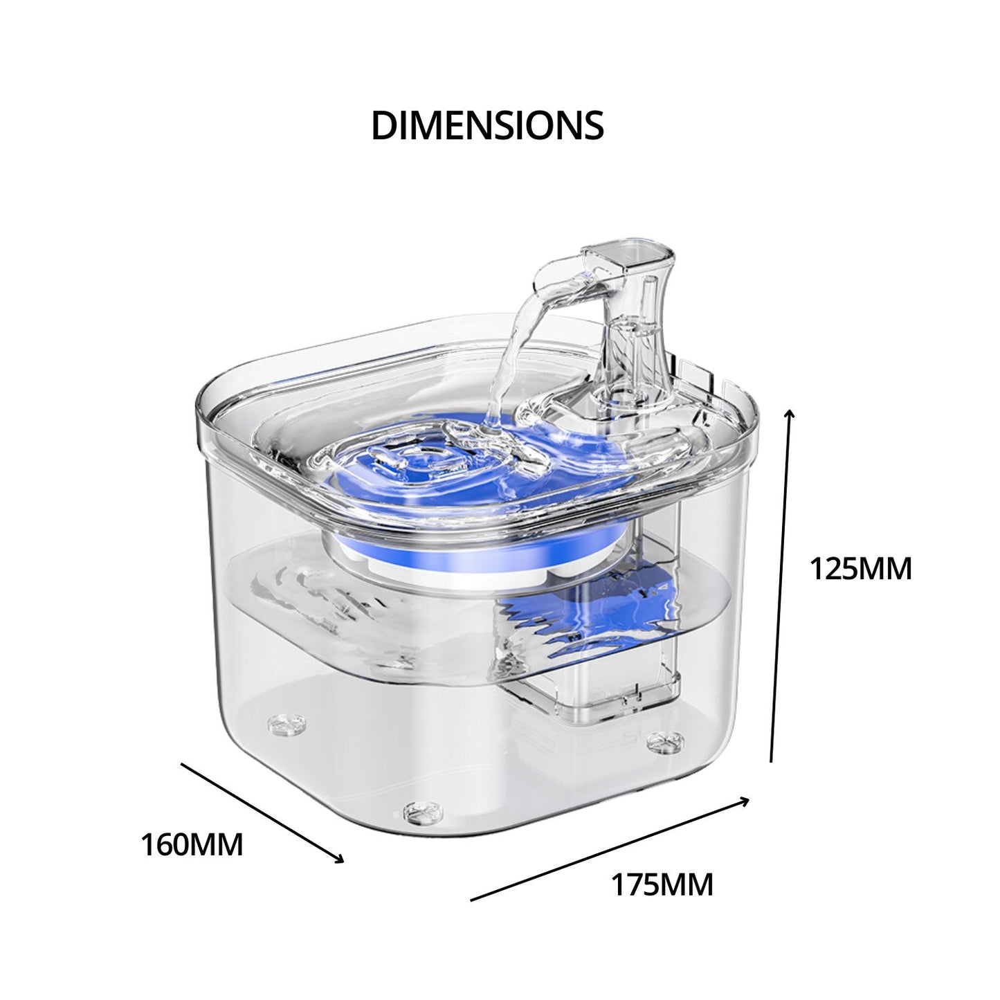 FLOOFI 2L Pet Water Fountain for Cats and Small Dogs