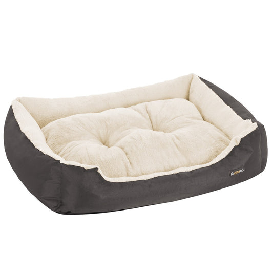 FEANDREA 70cm Dog Bed Reversible Cushion Dark Grey