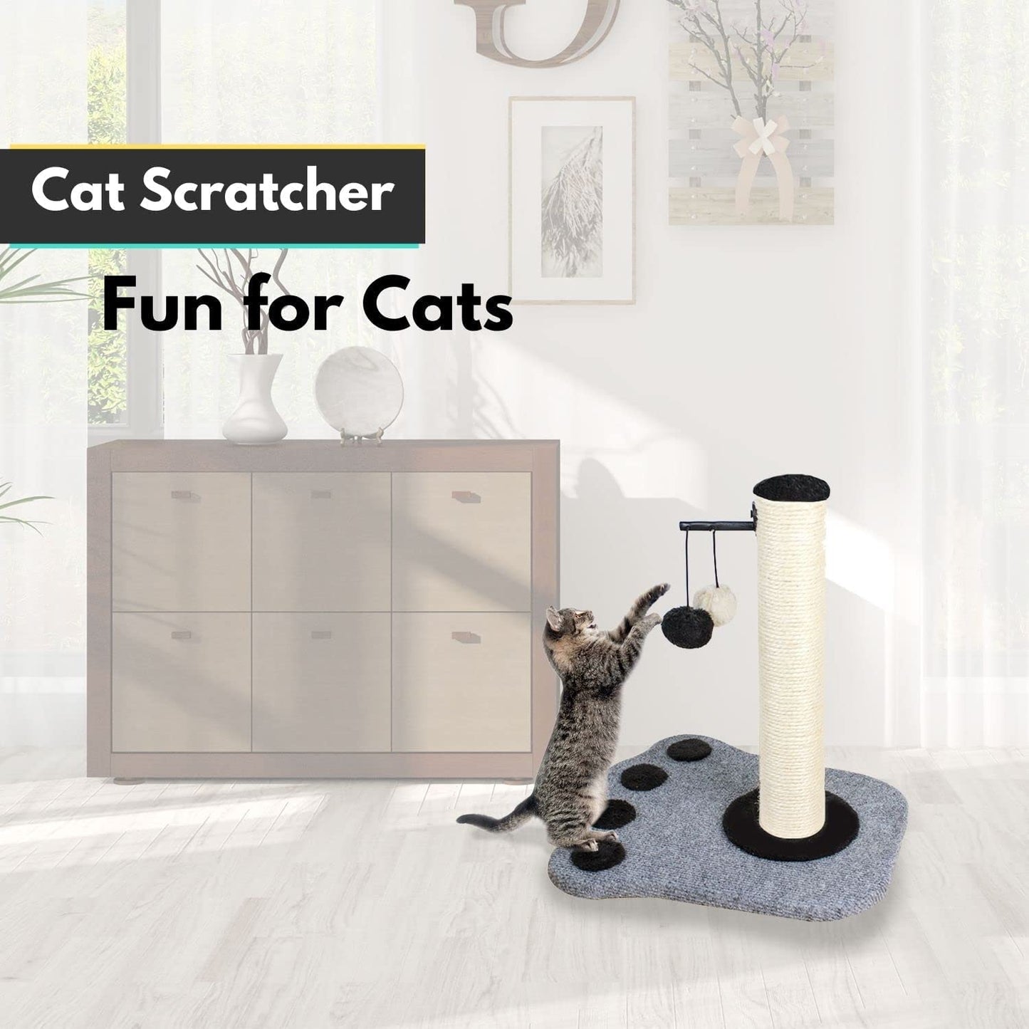 Floofi Cat Tree Small Footprint (41cm Grey) - PT-CT-128-RN